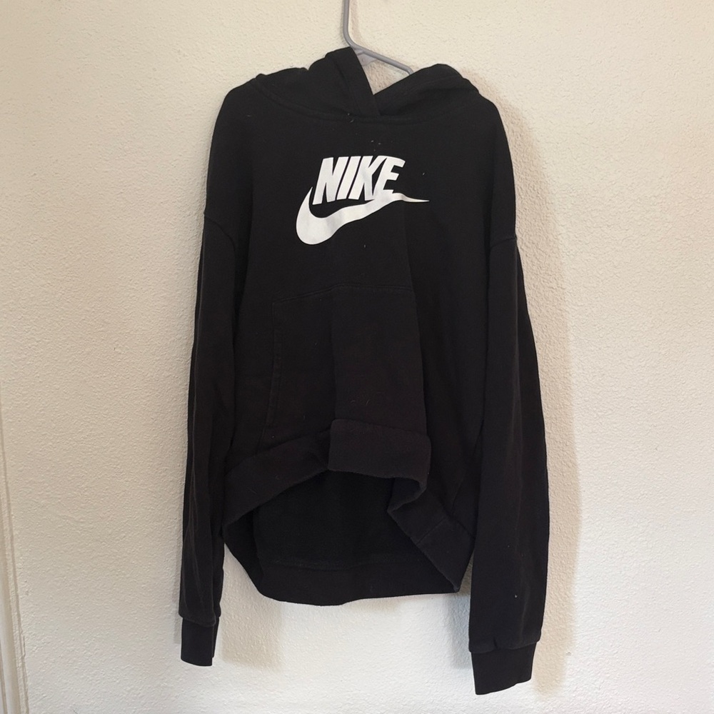 Nike Women's Black and White Logo Hoodie